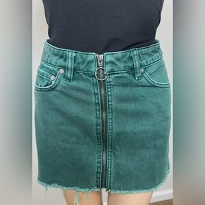 Free People Green Denim mini skirt size27